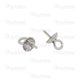 1720-0150-04 - Stainless Steel Up Eye Bail Cap 4mm Round Natural 50pcs 1720-0150-04,Findings,Connectors,montreal, quebec, canada, beads, wholesale
