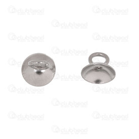 1720-0150-W8 - Acier Inoxydable 304 Bélière Coupelle Naturel 8mm Avec boucle de 3mm 50pcs 1720-0150-W8,Accessoires de finition,Bélières,Stainless Steel 304,Up Eye Bead Cap,8MM,Gris,Naturel,Métal,With 3mm loop,50pcs,Chine,montreal, quebec, canada, beads, wholesale