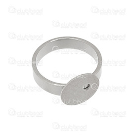 1720-0162 - Stainless Steel 316 Finger Ring Adjustable size With Round 12mm Plate 18MM (Size 5.5 +) 12pcs 1720-0162,Findings,Ring bases,montreal, quebec, canada, beads, wholesale