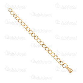 1720-0170-GL - Stainless Steel 304 Extension Chain 60mm with Drop Charm 3x6mm Gold Plated 10pcs 1720-0170-GL,Findings,Extension chains,montreal, quebec, canada, beads, wholesale