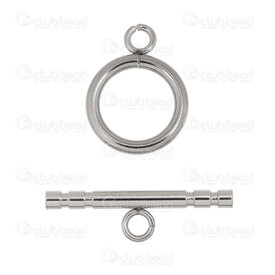 1720-0171-14 - Stainless Steel 304 Toggle Clasp Ring 18x14x2mm Bar 25x2.5mm Natural 10 Set 1720-0171-14,Beads,Metal,Stainless Steel,montreal, quebec, canada, beads, wholesale