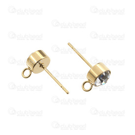 1720-0187-02-GL - Stainless Steel 304 Earrings With Rhinestones 6mm Gold 10pcs 1720-0187-02-GL,Beads,Stainless Steel,6mm,Stainless Steel 304,Earrings,With Rhinestones,6mm,Yellow,Gold,Metal,10pcs,China,montreal, quebec, canada, beads, wholesale