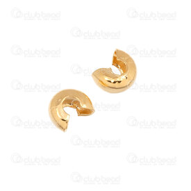 1720-0198-4GL - Acier Inoxydable Cache Perle à Écraser 4mm Plaque Or 50pcs 1720-0198-4GL,Accessoires de finition,Cache-perles à écraser,montreal, quebec, canada, beads, wholesale