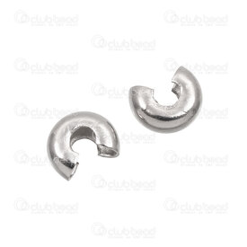 1720-0198-6 - Stainless Steel 304 Crimp Cover 6mm Natural 100pcs 1720-0198-6,perle 6mm,montreal, quebec, canada, beads, wholesale