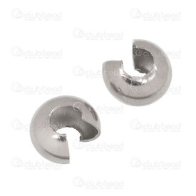 1720-0198-8 - Stainless Steel 304 Crimp Cover 8mm Natural 50pcs 1720-0198-8,Beads,Stainless Steel,montreal, quebec, canada, beads, wholesale