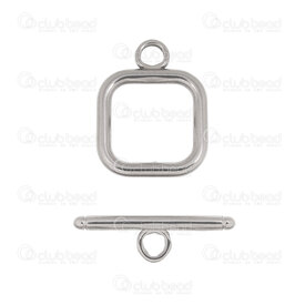 1720-0212-S - Stainless Steel 304 Toggle Clasp Square 18x14x2mm Bar 19.5x2mm Natural 10 sets 1720-0212-S,Findings,Clasps,montreal, quebec, canada, beads, wholesale
