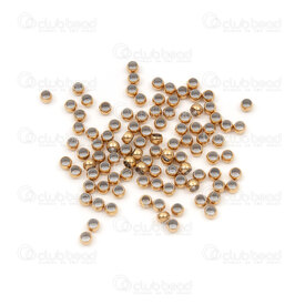 1720-0214-02GL - Bille Acier Inoxydable 304 Perle à écraser Rond 2x1mm Plaque Or Trou 1mm 100pcs 1720-0214-02GL,Accessoires de finition,Perles à écraser,Rondes,montreal, quebec, canada, beads, wholesale
