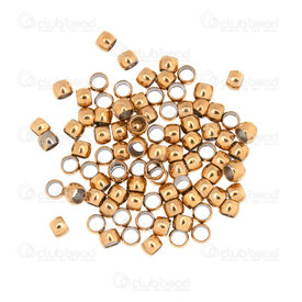 1720-0214-GL - Stainless Steel 304 Bead Crimp Round 2.5x1.5mm 1.5mm Hole Gold Plated 100pcs 1720-0214-GL,Findings,Crimps,Round,montreal, quebec, canada, beads, wholesale