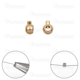 1720-0214-RPGL - Stainless Steel 304 Stopper Bead Round Cylinder 2.5x4x3mm Press On 1.2mm hole Gold Plated 20pcs 1720-0214-RPGL,inoxydable,montreal, quebec, canada, beads, wholesale