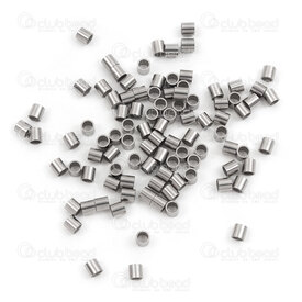 1720-0214-T02 - Stainless Steel 304 Crimb Bead Tube 2x2mm 1.5mm hole Natural 100pcs 1720-0214-T02,Findings,Crimps,montreal, quebec, canada, beads, wholesale