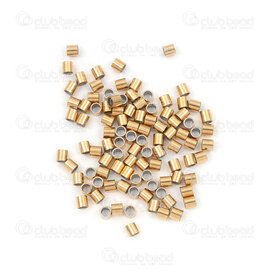 1720-0214-T02GL - Stainless Steel 304 Crimb Bead Tube 2x2mm 1.2mm hole Gold Plated 100pcs 1720-0214-T02GL,Findings,Crimps,Round,montreal, quebec, canada, beads, wholesale