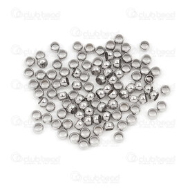 1720-0214 - Stainless Steel 304 Bead Crimps Round 2.5x1.5mm Natural 1.5mm Hole 100pcs 1720-0214,Beads,Metal,Stainless Steel,100pcs,Bead,Crimps,Metal,Stainless Steel 304,2.5x1mm,Round,Round,Grey,Natural,1.5mm hole,montreal, quebec, canada, beads, wholesale