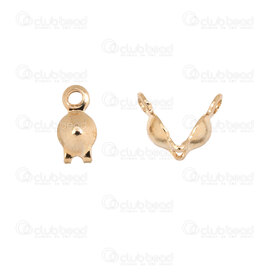 1720-0223-2GL - Stainless Steel 304 Bead Tip 6.5x3.2x3mm for 0.8mm string Inside Diameter 3.2mm Gold Plated 50pcs 1720-0223-2GL,knot cover,montreal, quebec, canada, beads, wholesale