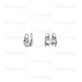 1720-0223-B2 - Stainless Steel 304 Bead Tip 4.5x2.5mm Butterfly Style for 1mm string 2mm inside diameter with Loop 1mm Natural 100pcs 1720-0223-B2,K,montreal, quebec, canada, beads, wholesale