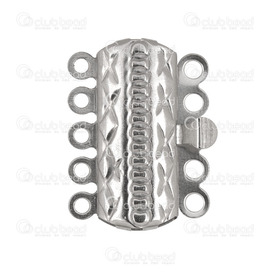 1720-0228-02 - Stainless Steel 304 Pawl Clasp 5 Rows 19.5x14.5x3.5mm Natural 20pcs 1720-0228-02,Findings,Clasps,Multi-rows,montreal, quebec, canada, beads, wholesale