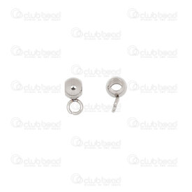 1720-0232-04 - Acier Inoxydable Bille Cylindre 4x3mm avec Boucle 3mm Trou 2mm Naturel 50pcs 1720-0232-04,1720-0232-0,montreal, quebec, canada, beads, wholesale