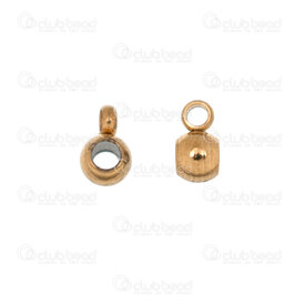 1720-0232-04GL - Acier Inoxydable 304 Bille-Beliere 3x4x6mm avec Anneau Soude 1.5mm Trou 2mm Plaque Or 50pcs 1720-0232-04GL,BILLE ACIER INOX,montreal, quebec, canada, beads, wholesale