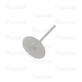 1720-0242 - Stainless Steel 304 Earring Stud 8mm Round Plate Natural 50pcs 1720-0242,Cabochons,Settings for cabochons,Earrings,50pcs,Stainless Steel 304,Earring Flat Stud,8X12MM,Grey,Natural,Metal,50pcs,China,montreal, quebec, canada, beads, wholesale