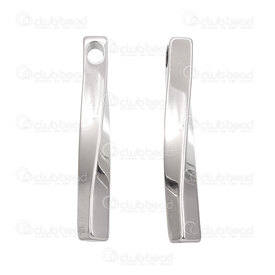 1720-2000-0172 - Stainless Steel 304 Pendant Tube Twisted 5x40mm Natural 2psc 1720-2000-0172,1720-20,montreal, quebec, canada, beads, wholesale