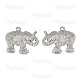 1720-2010-06 - DISC Animal Stainless steel Pendant elephant 17x25mm Natural both side 2pcs 1720-2010-06,Clearance by Category,Stainless Steel,montreal, quebec, canada, beads, wholesale