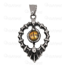 1720-2010-20 - Animal Stainless Steel Pendant Dragon Eye 41x26x6mm with Bail Antique 1pc 1720-2010-20,Pendants,Stainless Steel,montreal, quebec, canada, beads, wholesale