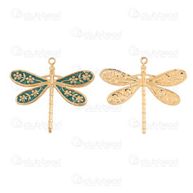 1720-2010-562GL - Animal Acier Inoxydable 304 Pendentif Libellule 24x26.5x2mm Remplissage Turquoise avec Boucle 3mm Plaque Or 4pcs 1720-2010-562GL,drÃ,montreal, quebec, canada, beads, wholesale