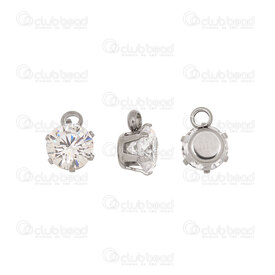 1720-2010 - Cubic Zirconia Pendant Round With Stainless Steel Base 6mm Natural 10pcs 1720-2010,6mm,Glass,Pendant,Glass,Rhinestone,6mm,Round,Round,With Stainless Steel Base,Grey,Natural,China,10pcs,montreal, quebec, canada, beads, wholesale