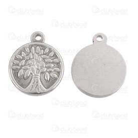 1720-2012-1020 - Spirutal Stainless Steel Pendant Tree of Life 20x16x2.5mm with loop Natural 10pcs 1720-2012-1020,Pendants,montreal, quebec, canada, beads, wholesale