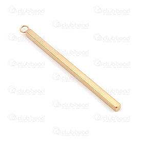 1720-2043-40HQGL - Stainless Steel 304 Pendant Square Rod 40x1.8mm with 1.5mm loop High Quality Polish Gold 5pcs 1720-2043-40HQGL,Pendants,Stainless Steel,montreal, quebec, canada, beads, wholesale