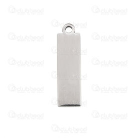 1720-2084-HQ22 - Acier Inoxydable Pendentif Rectangle Plaque 25x7x1.5mm avec Boucle Polissage Qualite Superieure Naturel 10pcs 1720-2084-HQ22,Super l,montreal, quebec, canada, beads, wholesale
