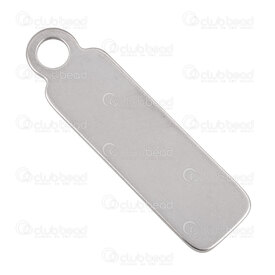 1720-2084 - Stainless Steel Pendant Rectangle Plate 45x13x1mm with 5mm loop Natural 10pcs 1720-2084,Pendants,Stainless Steel,montreal, quebec, canada, beads, wholesale