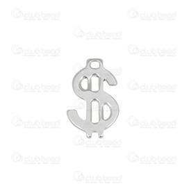 1720-2100-002 - stainless steel charm money logo 20pcs 1720-2100-002,log,montreal, quebec, canada, beads, wholesale
