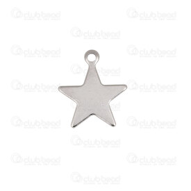 1720-2100-1114 - Stainless Steel 304 Charm Star 14.5x12.5x0.6mm with loop Natural 30pcs 1720-2100-1114,Pendentif etoile,montreal, quebec, canada, beads, wholesale