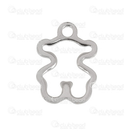 1720-2110-02 - Stainless Steel 304 Charm Teddy Bear Outline 11x15mm Natural 20pcs 1720-2110-02,Clearance by Category,Stainless Steel,Charm,Metal,Stainless Steel 304,11X15MM,Teddy Bear,Outline,Grey,Natural,China,20pcs,montreal, quebec, canada, beads, wholesale