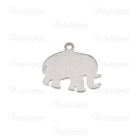 1720-2110-26 - Animal Acier Inoxydable Breloque Elephant 9.5x12.5x0.8mm Naturel 20pcs 1720-2110-26,Breloques,Acier inoxydable,montreal, quebec, canada, beads, wholesale