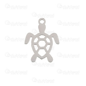 1720-2110-32 - Animal Stainless Steel Charm Turtle 16X12x1mm with 1.5mm loop High Quality Polish Natural 10pcs 1720-2110-32,1720-2,montreal, quebec, canada, beads, wholesale