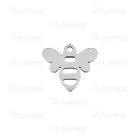 1720-2110-46 - Animal Stainless Steel Charm Bee 12.5x14x1.5mm with 1.5mm loop Natural 20pcs 1720-2110-46,Charms,Stainless Steel,montreal, quebec, canada, beads, wholesale