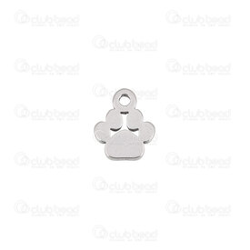 1720-2110-48 - Animal Stainless Steel Charm Paw Print 8.5x7x1.5mm with 1mm loop Natural 20pcs 1720-2110-48,Charms,Stainless Steel,montreal, quebec, canada, beads, wholesale