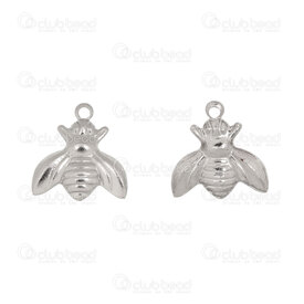 1720-2110-52 - Animal Stainless Steel Charm Bee 13x12x1.5mm with Loop Natural 20pcs 1720-2110-52,Charms,Stainless Steel,montreal, quebec, canada, beads, wholesale