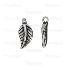 1720-2111-16 - Nature stainless steel charm curve leaf 15x8.5mm Natural 4pcs 1720-2111-16,montreal, quebec, canada, beads, wholesale