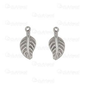 1720-2111-18 - Nature Stainless Steel Charm Leaf  16x8.5x4mm Natural 10pcs 1720-2111-18,Pendants,Stainless Steel,montreal, quebec, canada, beads, wholesale