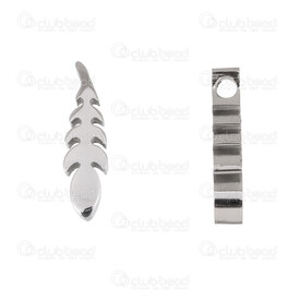 1720-2111-22 - Nature Stainless Steel Charm Leaf 15.5x4.5x3mm 2mm hole High Quality Polish Natural 4pcs 1720-2111-22,Charms,Stainless Steel,montreal, quebec, canada, beads, wholesale