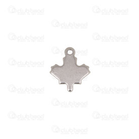 1720-2111-30 - Nature Acier Inoxydable Breloque Feuille d\'Érable 13x11.5x1mm Trou 1mm Naturel 30pcs 1720-2111-30,maple,montreal, quebec, canada, beads, wholesale