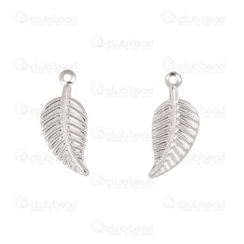 1720-2111-40 - Nature Stainless Steel 304 Charm Leaf With Engraved Veins 6x14mm with Loop Natural 30pcs 1720-2111-40,Charms,Stainless Steel,montreal, quebec, canada, beads, wholesale
