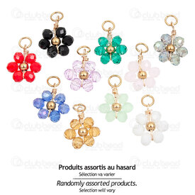 1720-2111-472 - Nature Stainless Steel Charm Flower 12x10x3.5mm Assorted Color Gold 10pcs 1720-2111-472,flower,montreal, quebec, canada, beads, wholesale