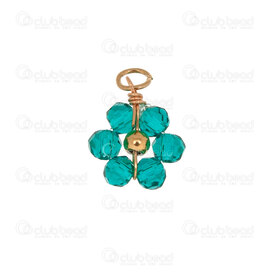 1720-2111-474 - Nature Stainless Steel 304 Charm Flower 12x10x3.5mm Chrysolite Green Color Gold 10pcs 1720-2111-474,montreal, quebec, canada, beads, wholesale