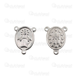 1720-2112-04 - DISC Spiritual Stainless Steel Rosary Center 15.5x13.5mm Natural 10pcs 1720-2112-04,montreal, quebec, canada, beads, wholesale