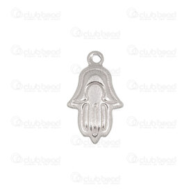 1720-2112-20 - Spiritual Stainless Steel charm Fatima Hand 17.5x10.5x3mm with 1.2mm ring Natural 10pcs 1720-2112-20,Charms,montreal, quebec, canada, beads, wholesale