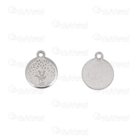 1720-2112-24 - Spiritual Stainless steel Charm Tree of life 15.5x12x1.3mm Round with 1.5mm ring Natural 20pcs 1720-2112-24,Pendants,Stainless Steel,montreal, quebec, canada, beads, wholesale