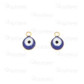 1720-2112-2506GL - Spiritual Stainless Steel Charm Evil Eye Round 8.5x6x3mm 1mm ring Gold 20pcs 1720-2112-2506GL,Stainless Steel Evil Eye,montreal, quebec, canada, beads, wholesale